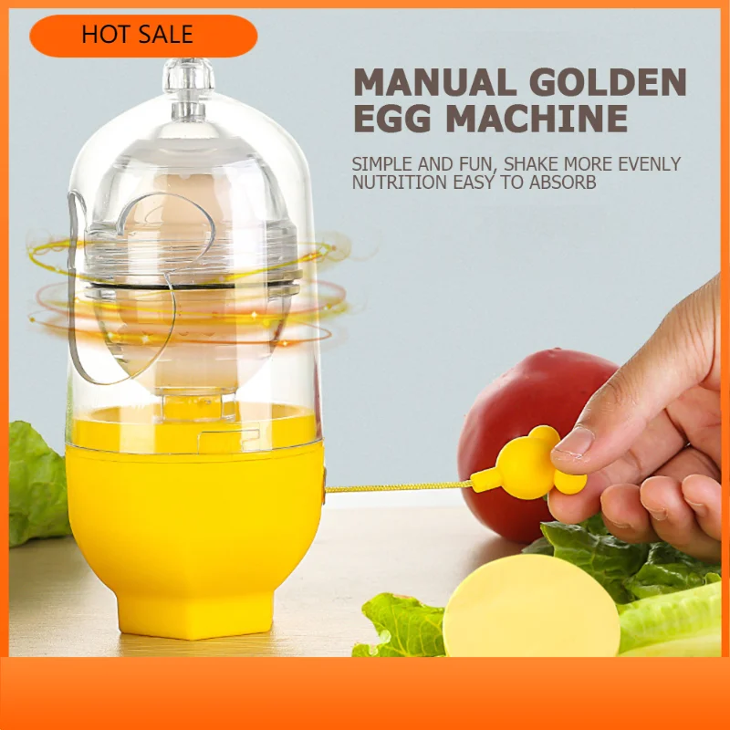 

Hand Powered Golden Egg Maker Inside Mixer Kitchen Cooking Gadget Portable Egg Cooker Tool Egg Scrambler Shaker Kitchen Tools