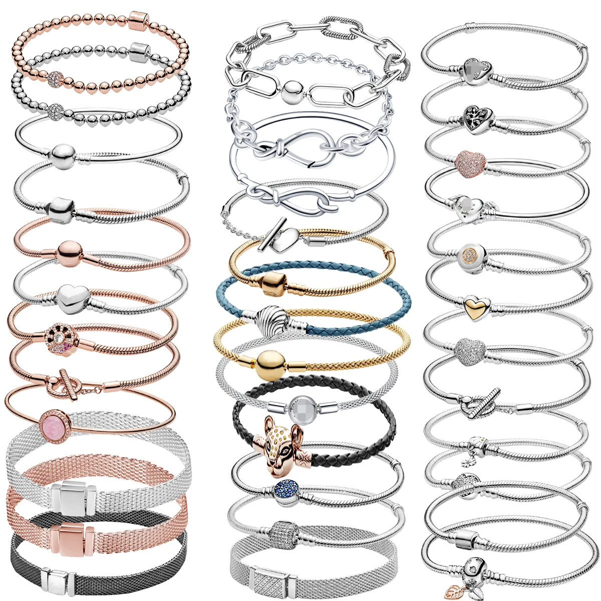 

Женский серебряный браслет-талисман, серебряный браслет из стерлингового серебра 925 пробы с Т-образной застежкой и блестящим голубым диско...