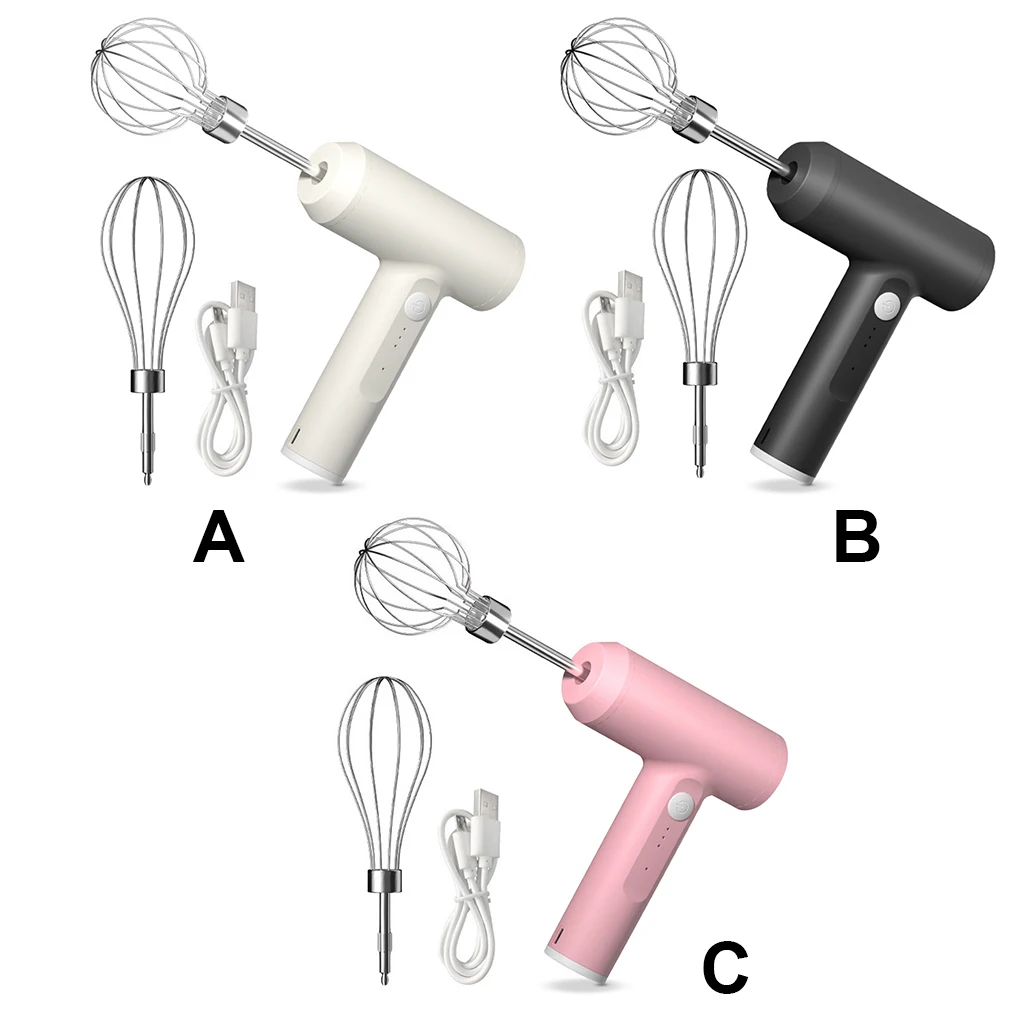 Egg Beater 20W Electric Handheld Egg Whisk Kitchen Rechargeable Cream Blender Mixer  Pink