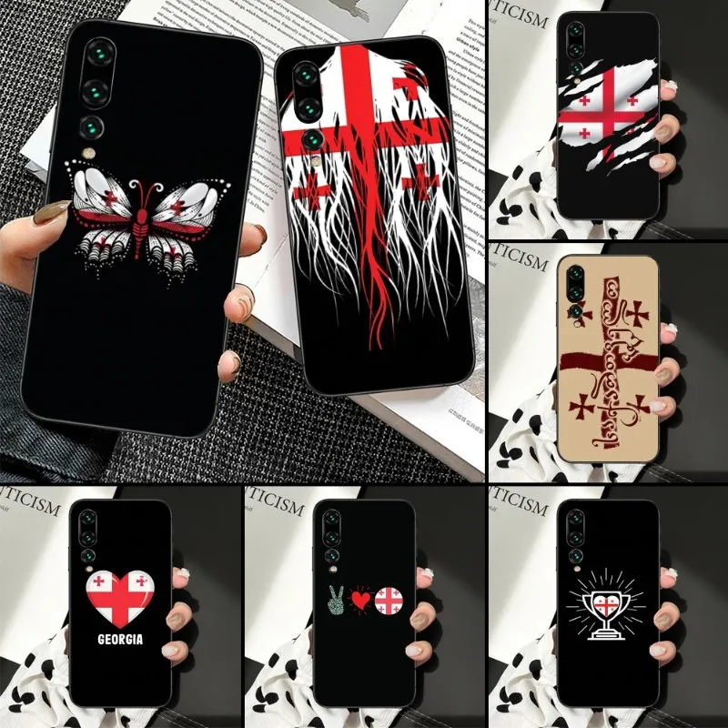 

Чехол для телефона с флагом Джорджии для Huawei P50 P40 P30 Pro Lite P Smart 2021 2019 Magic 3, мягкий черный чехол для телефона