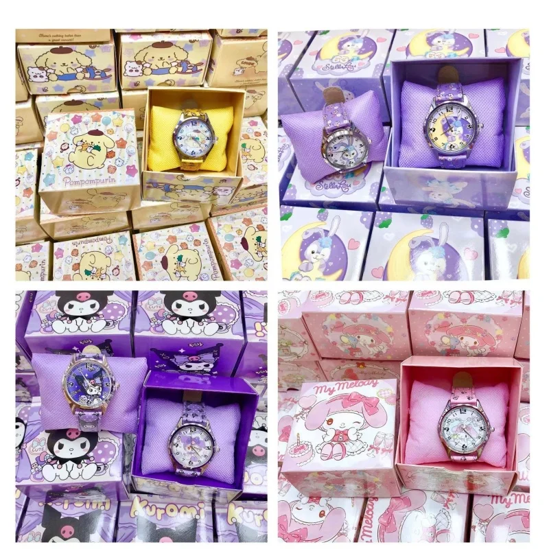 Фото Милые электронные часы из искусственной кожи с аниме Sanrio, детские часы Kulomi с большими ушками, собака, мелодия, в комплекте с подарочной коробкой №1