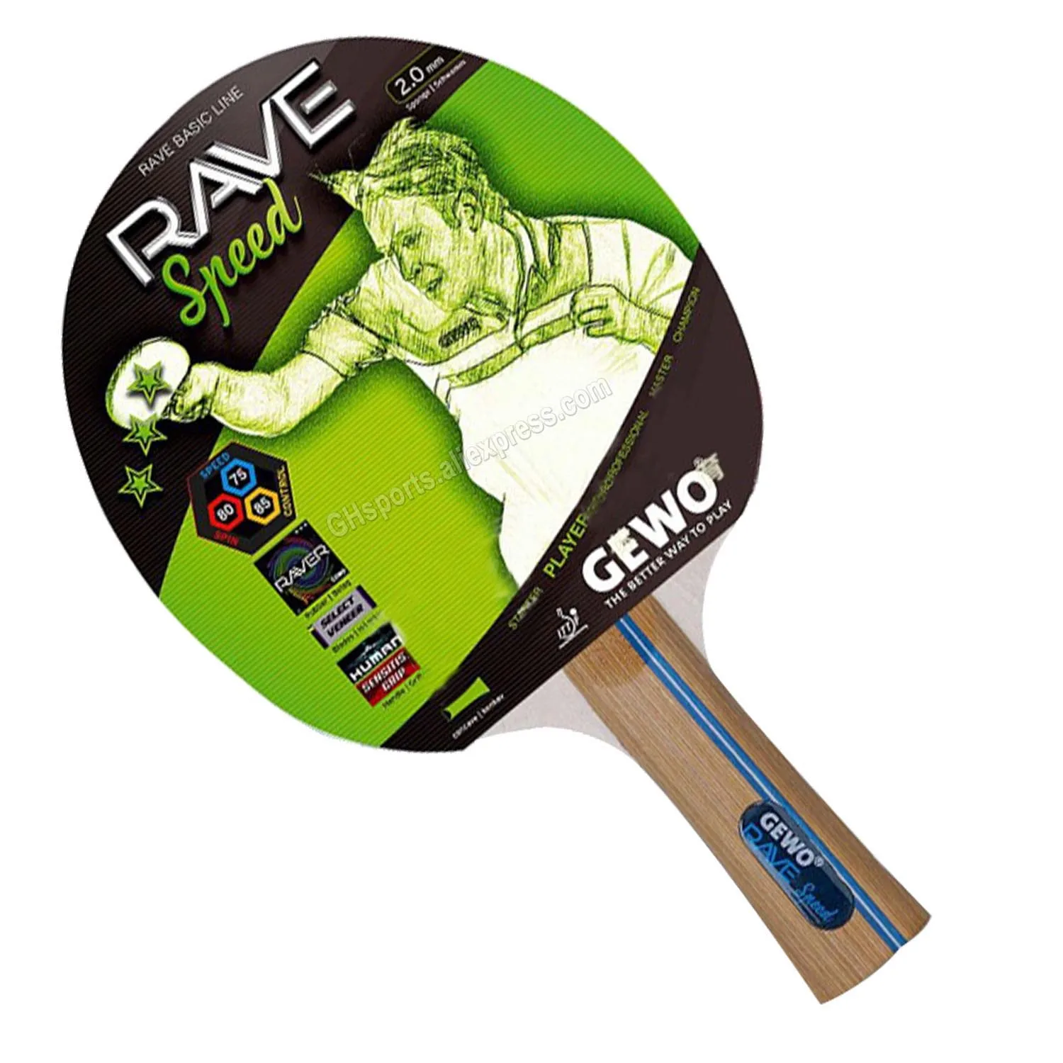 

Original GEWO RAVE SPEED Table Tennis Racket Pre-assembled Ping Pong Bat