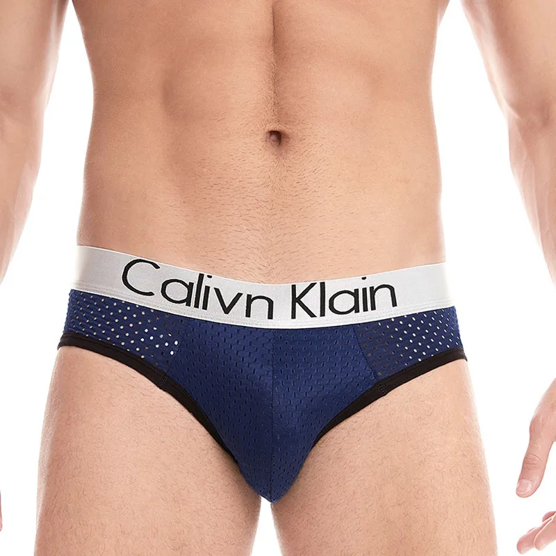 4PCS/Lot Mesh Hole Men Brief Underwear Men Panties Sexy Low Waist Male Briefs Underpants Comfortable Breathable Fashion 2023