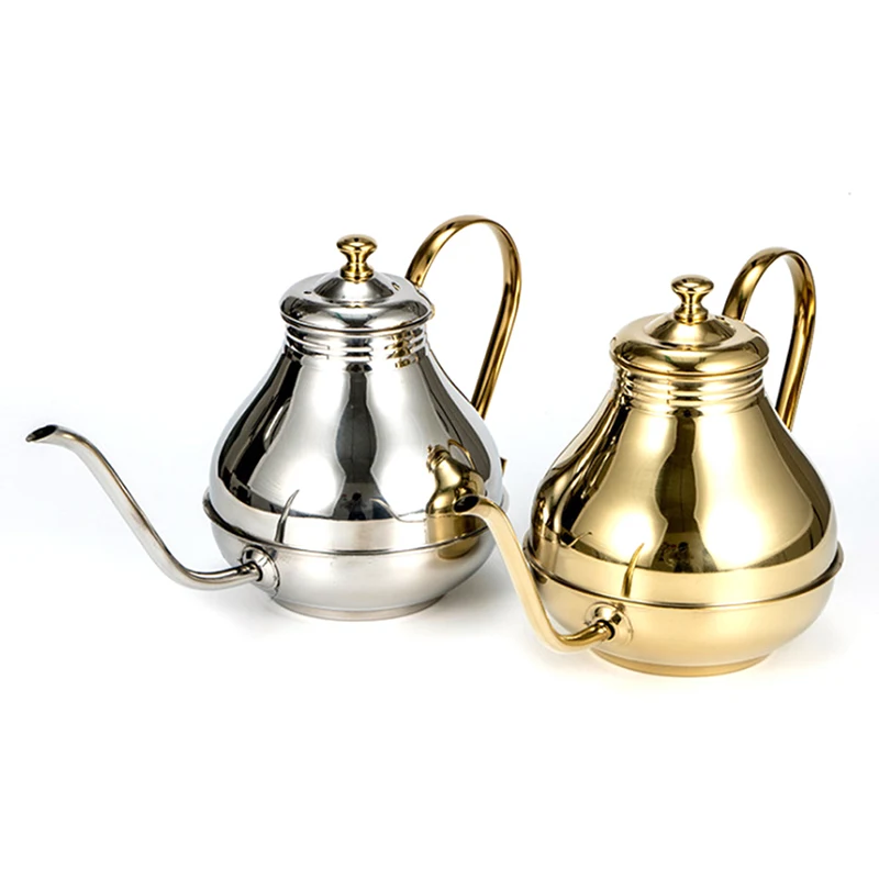 

Fine Mouth Gooseneck Coffee Pot Long Spout Pour Over Drip Coffee Kettle Bronze 304 Stainless Steel DIY Coffe Maker Teapot