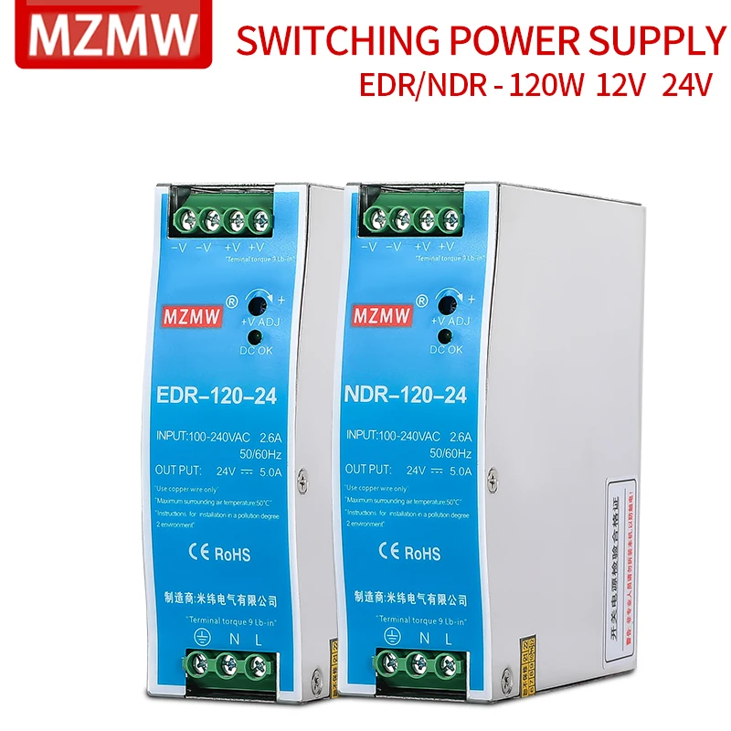 

MZMW EDR120 Промышленный источник питания 120 Вт 12 В 24 в 48 В AC/DC