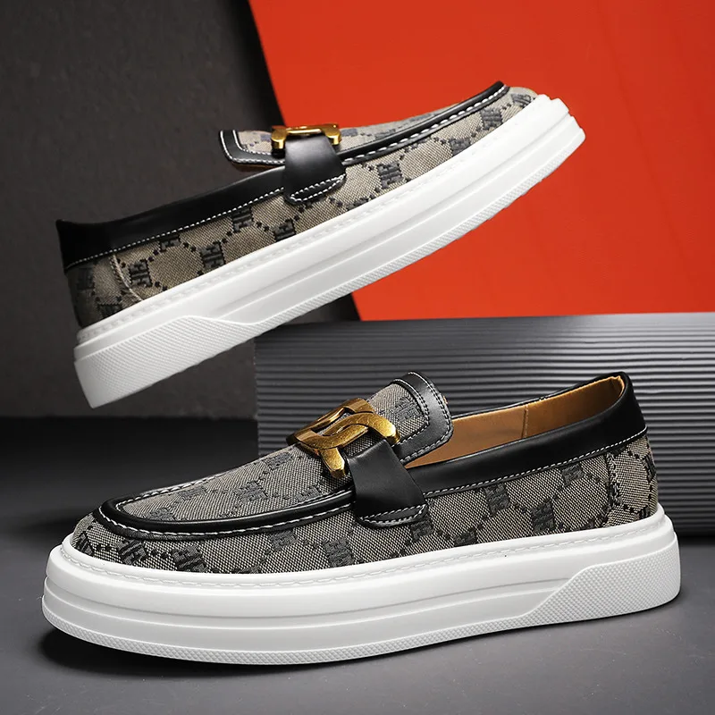 

Classic Fashion Printed Summer Men's Loafers Flat Leather Casual Shoes Men Slip-on Breathable Platform Shoes Men Zapatos Hombre