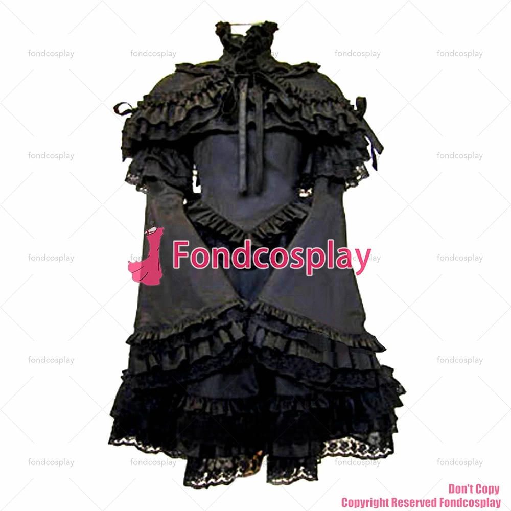 

tailor-made hiphop gothic tripp lolita punk fashion dress black cotton dress cape outfit costume cosplay tv/cd[ck131]