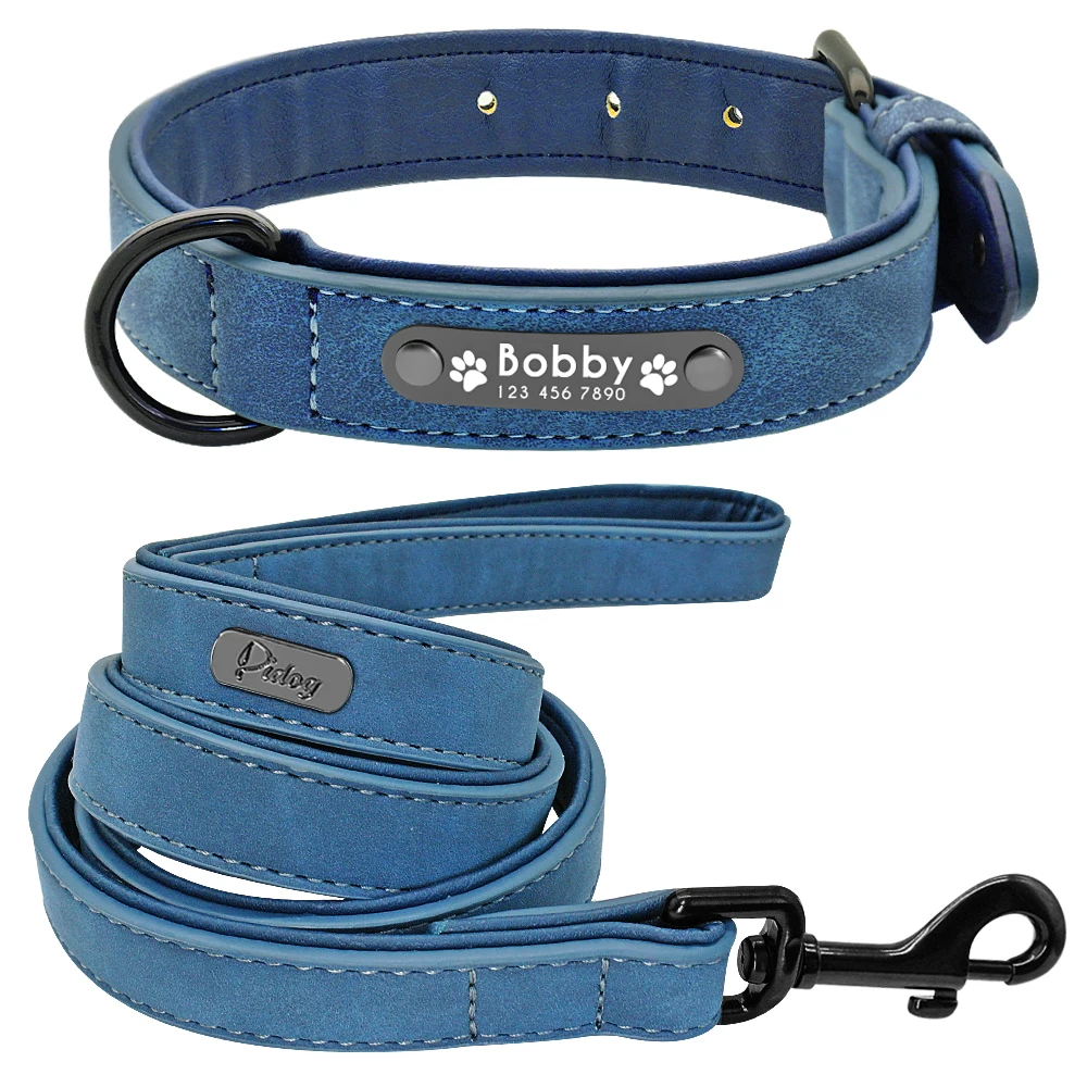 

VIP Link--Customized Dogs Collars Personalized Padded Collar Leather Dog Walking Leash For Small Medium Large Dogs