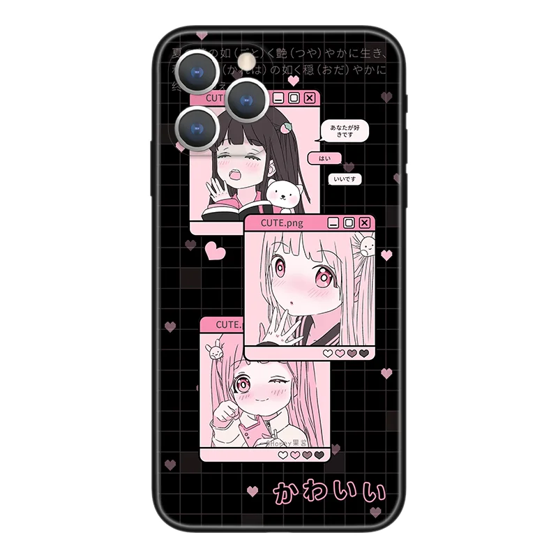 Чехол для телефона Cute popular anime girl для iPhone 13 Pro Max 12 11 mini XR XS 8 7 6 Plus SE 5 из силикона, предотвращающий падения.