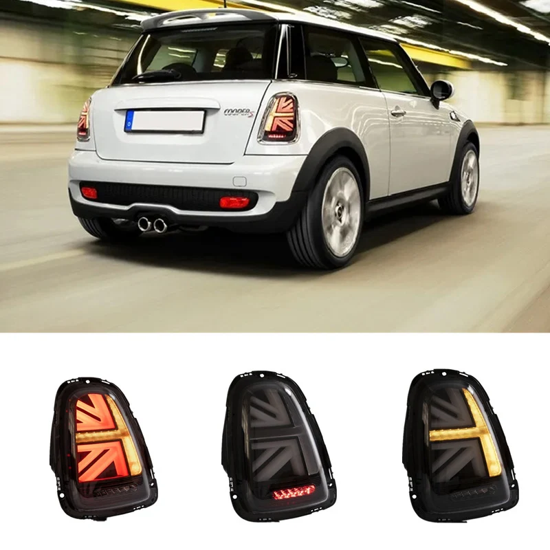 Фото Автомобильный Стайлинг для MINI Cooper R55 R56 R57 хвост светильник s 2007-2013 для мини задний светильник DRL + указатель поворота + тормоза + светодиодные фонари заднего хода светильник s №1