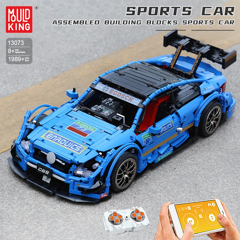 

Высокотехнологичная суперспортивная модель автомобиля Mould King MOC, строительные блоки, дистанционное управление через приложение, гоночный а...