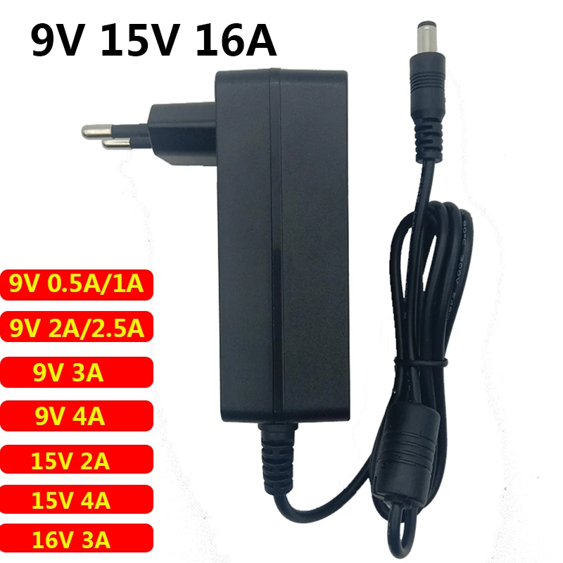 

9V 2A 3A 4A 15V4A 16V3A Switching Power Supply Adapter 15V 16V Transformer Converter AC DC Adaptor EU US UK AU Plug 5.5x2.5mm