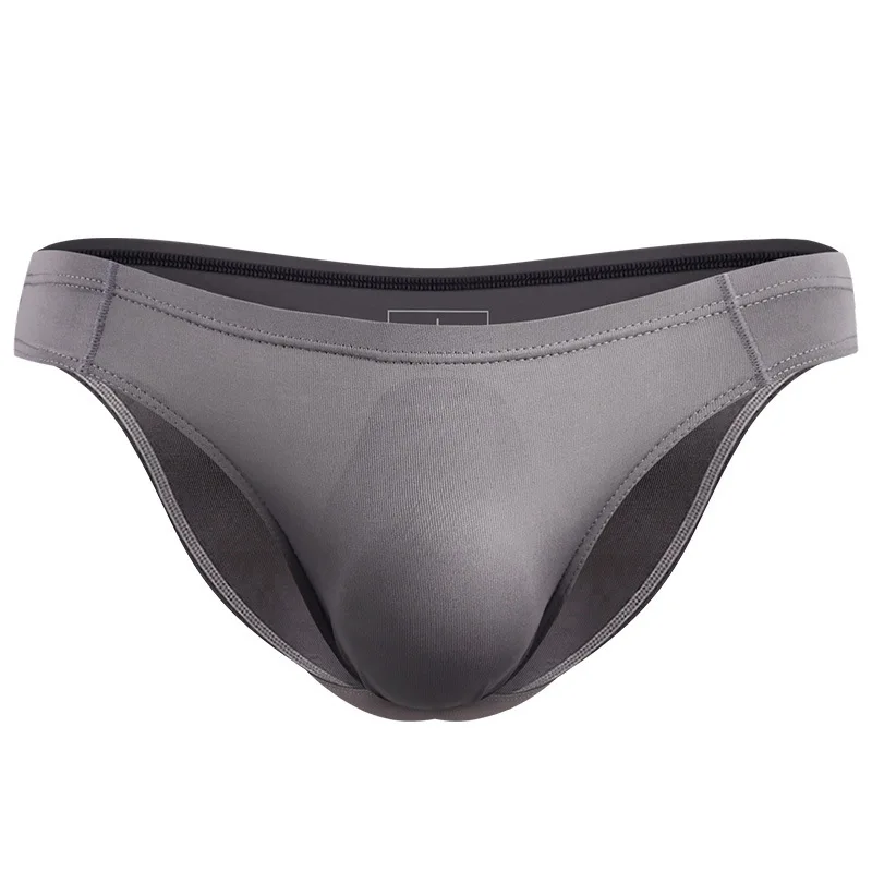 Men's underwear Briefs Ice silk breathable sexy thin transparent shorts bikini 3PCS