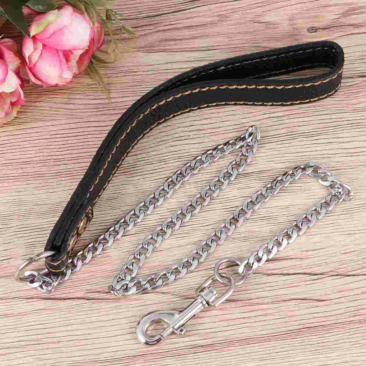 

1PC Stainless Steel Rope Chain Dog Metal Belt Pet Dog Traction Rope for Pets Dogs Puppies (Flat Chain)