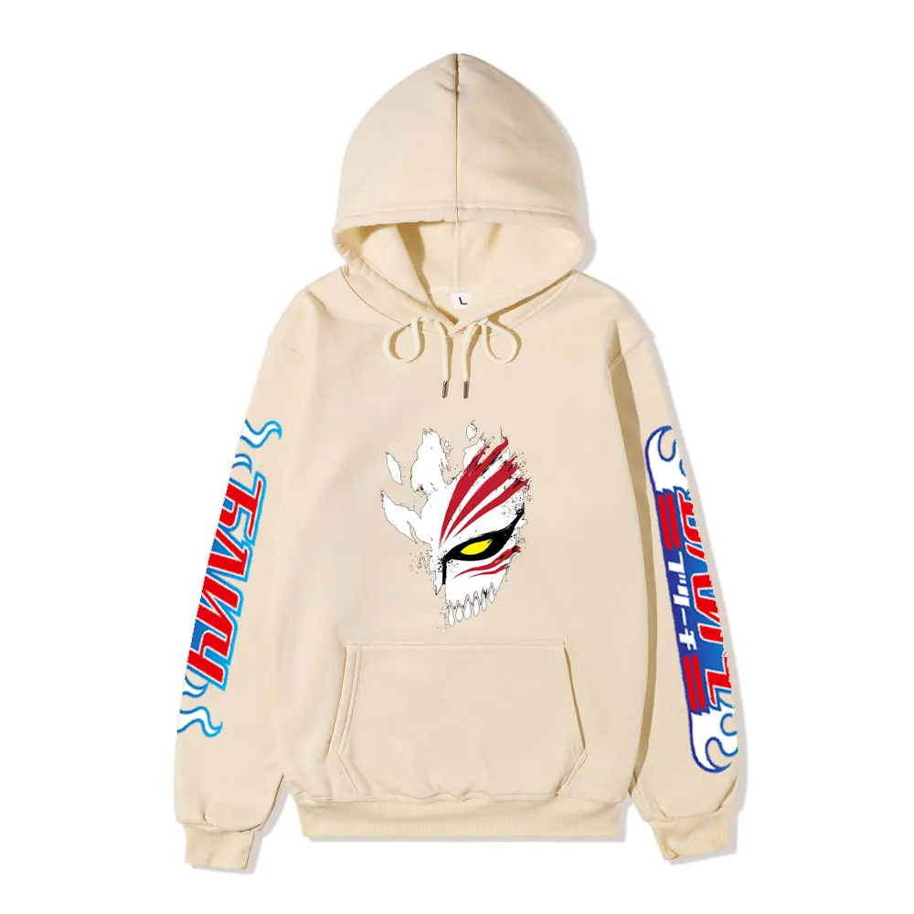 Худи в стиле аниме Харадзюку Отбеливающее Готическая мультяшная маска манга для