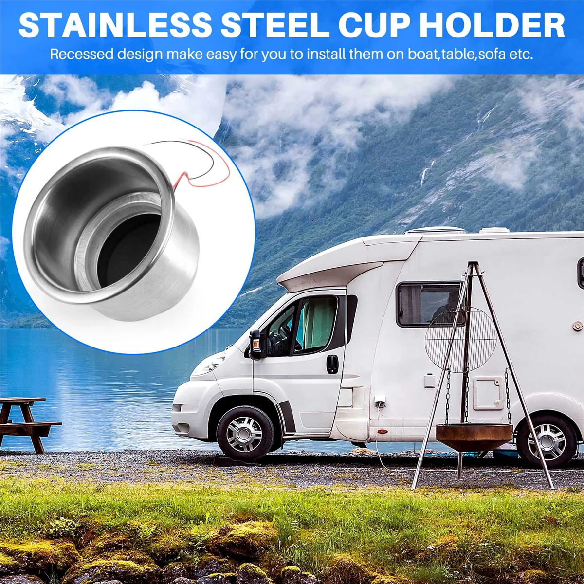 Светодиодный держатель для напитков светодиодный встраиваемый из нержавеющей