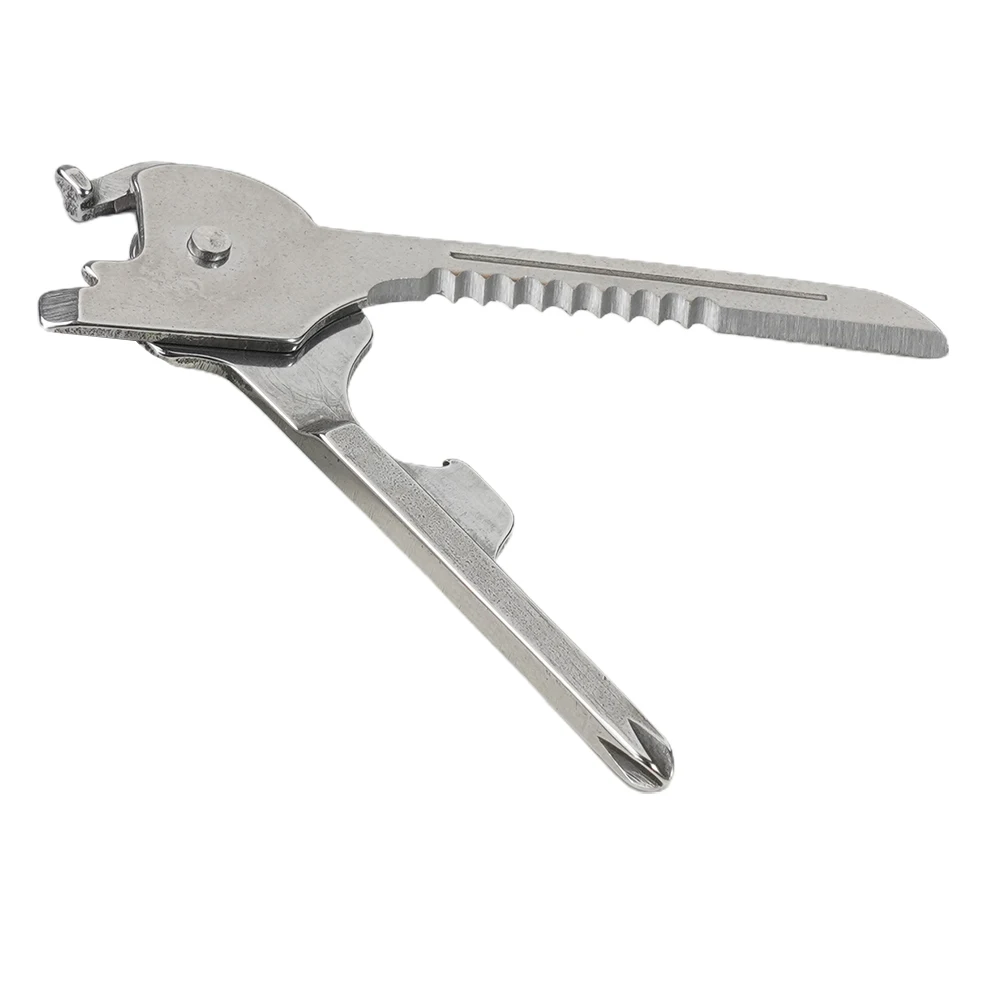

6 In 1 Outdoor Folding Mini Pocket Keychain Multitool Key Shape Bottle Opener Screwdriver Serrated Blade Survival Escape Tool