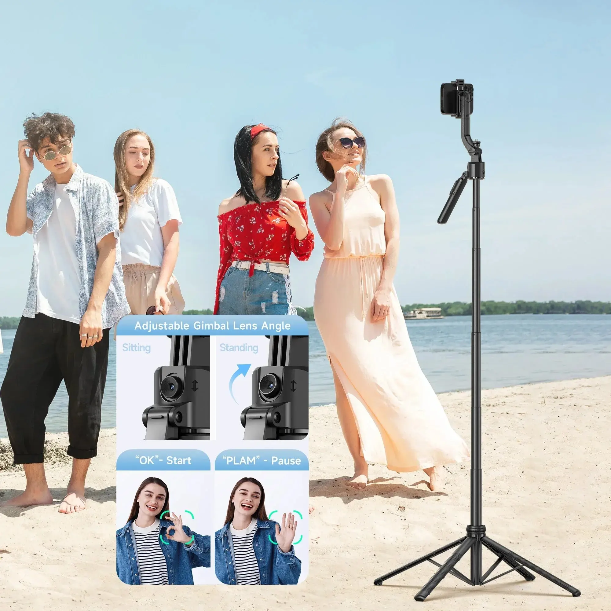 C17 Интеллектуальный AI Отслеживание лица Следуй застрел Ручной подвес Bluetooth