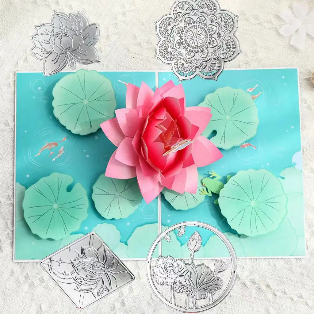 Альбом для резки цветов лотоса и листьев стальной карбоновый плавающий режущий