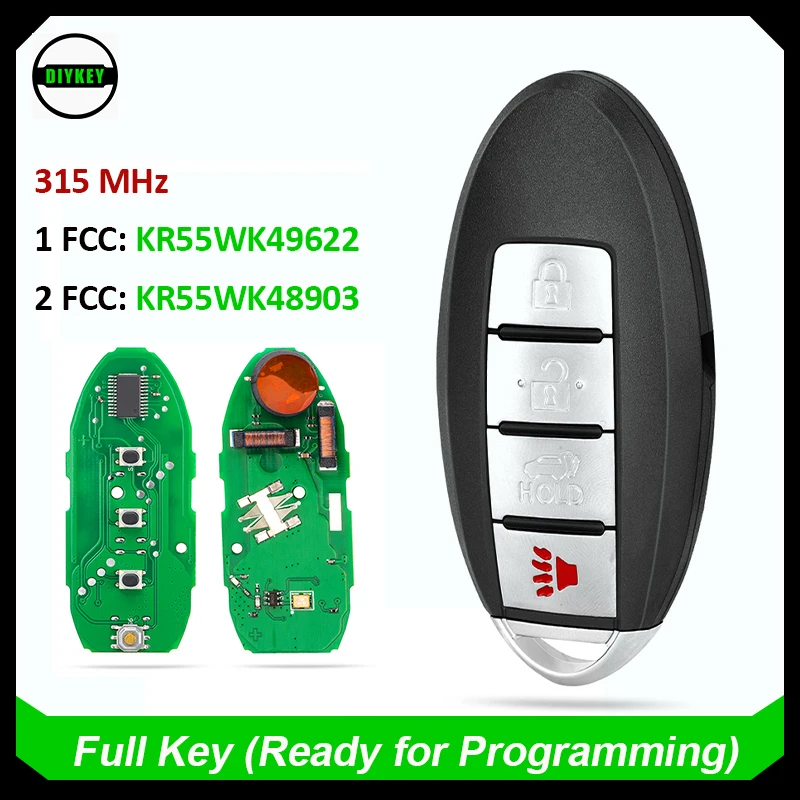 Ключ дистанционного управления DIYKEY KR55WK49622 умный ключ KR55WK48903 с 4 кнопками 315 МГц ID46