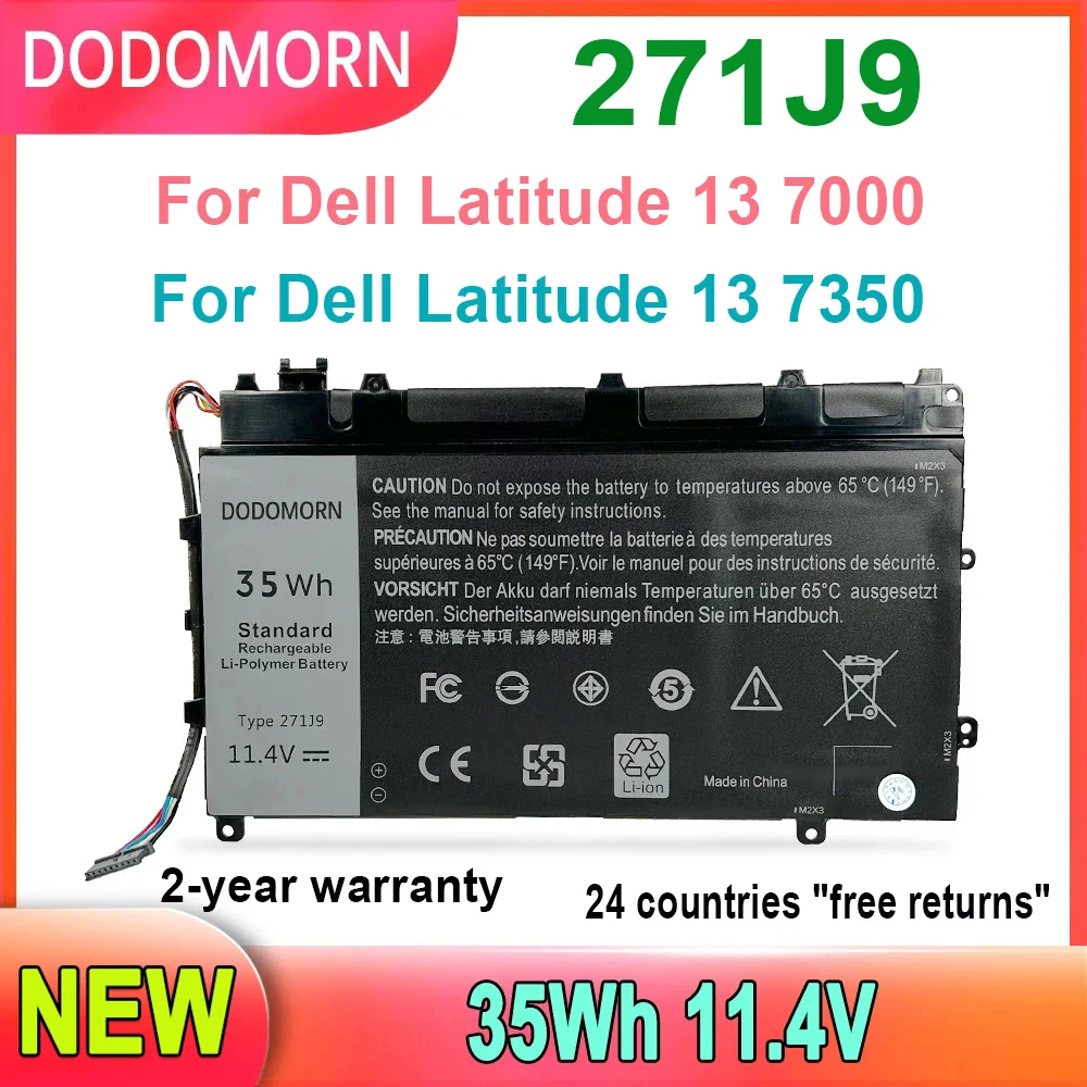Фото Аккумулятор для ноутбука DODOMORN для серии DELL Latitude 7000 7350, запасные части YX81V, высокое качество, гарантия 2 года, 35 Вт·ч, 11,4 В №3