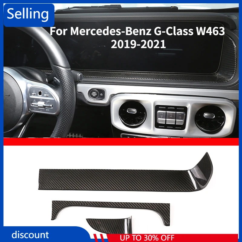 

For Mercedes-Benz G-Class W463 2019-2021 Car styling Real Carbon Fiber Display Decorative Frame Cover Stickers Car Accessories
