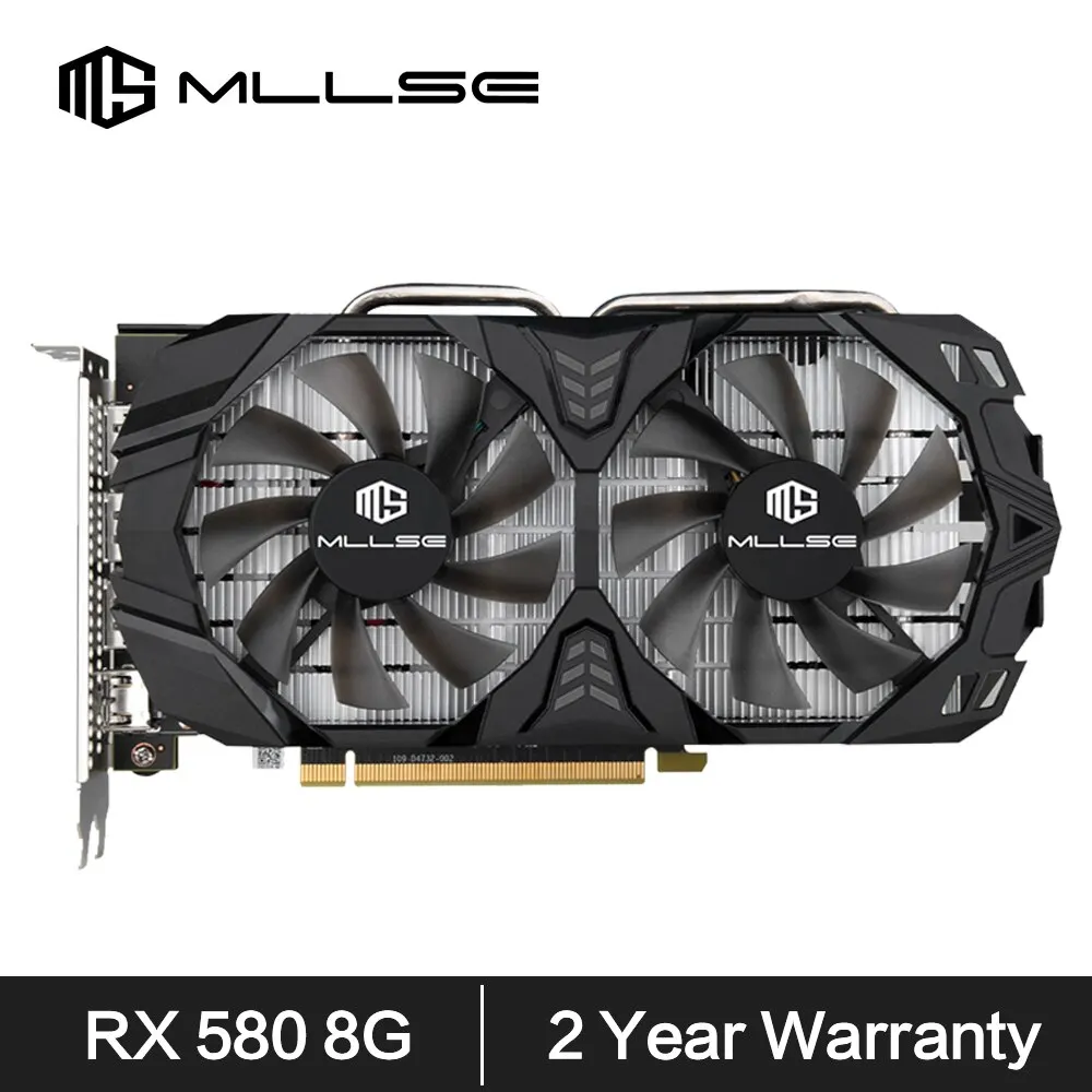 MLLSE AMD RX 580 8 ГБ 2048SP Видеокарта GDDR5 256Bit PCI-E 3,0 × 16 6Pin Radeon GPU Rx 580 Игровая Placa De Video
