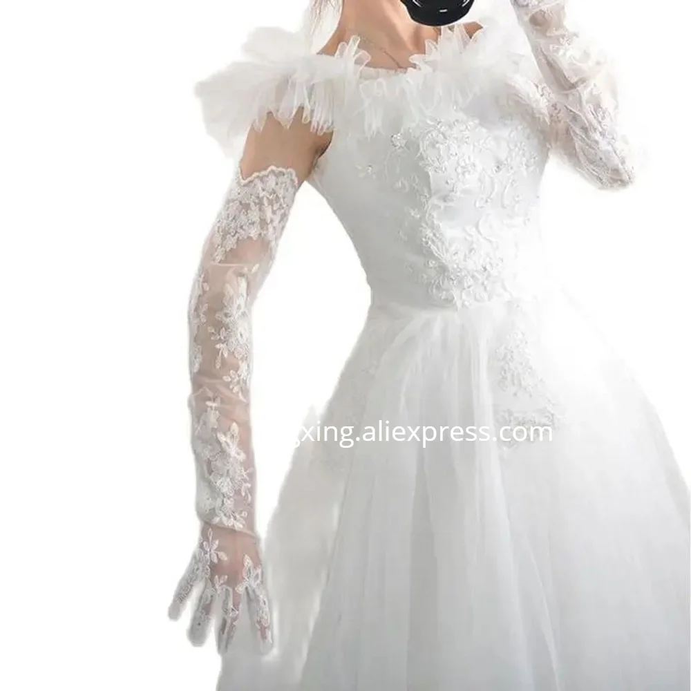 Кружевные длинные перчатки 62 см 24 дюйма сверхдлинные тюлевые сетчатые