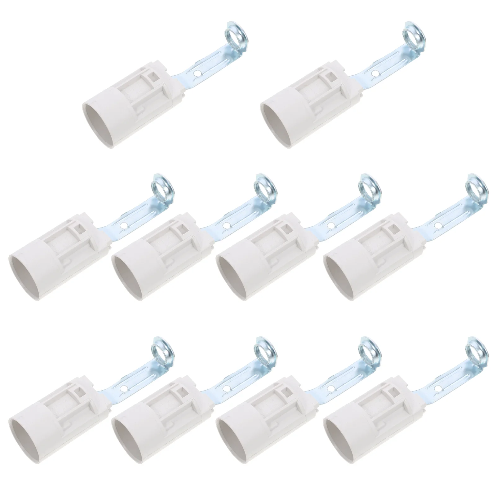 

10 Pcs E14 Bracket Lamp Holder Light Sockets Base Screw White Zinc Alloy