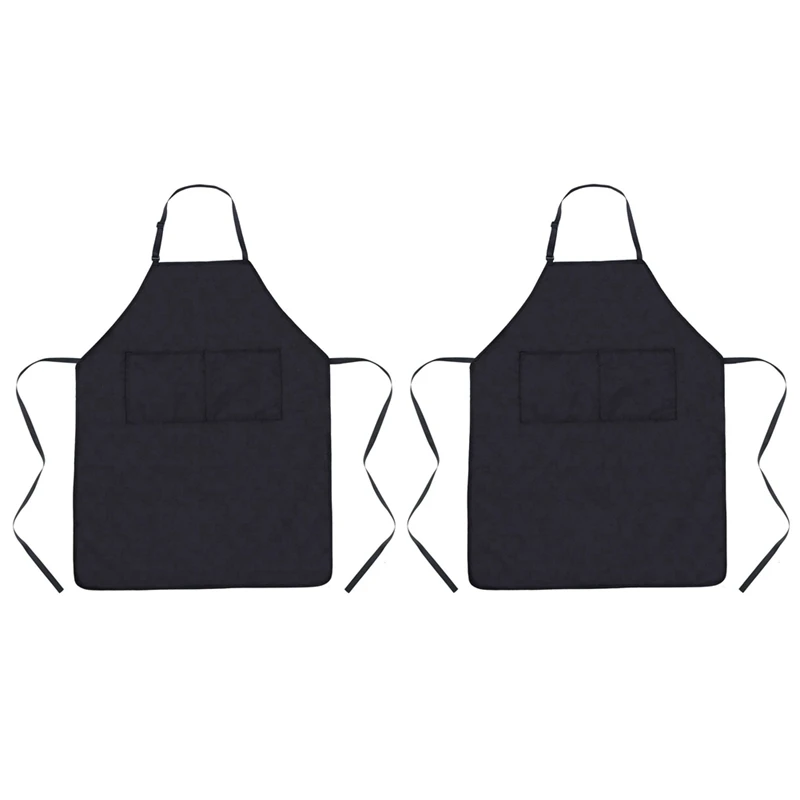 

2Piece Waterproof Oilproof Apron Kitchen Chef Cooking Apron With Adjustable Neck Strap