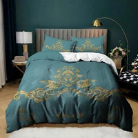 ethnic style pattern queen bedding set bed cover set microfiber king bedroom duvet cover pillowcase zipper closure corner ties