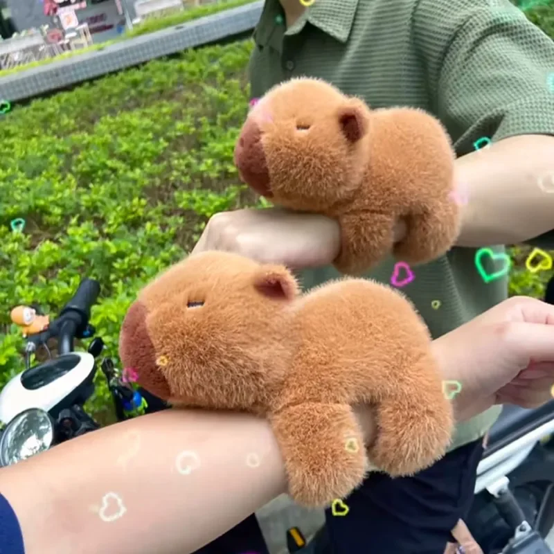 

Kawaii Capybara Animal Slap Snap Wrap Wristband Bracelet Capybara Plush Hand Ring Wristband Plush Toys for Kids Birthday Gifts