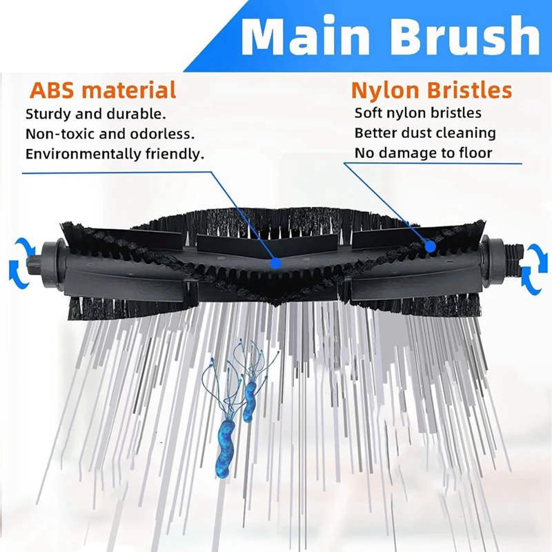 Main Side Brush Hepa Filter For WYZE Robot Vacuum Cleaner WVCR200S Replacement Parts Kit