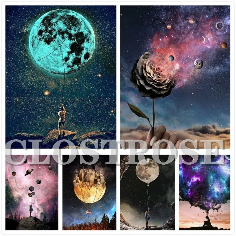 

Full Drill Diamond Painting Balloon Landscape Diy Fantasy Planet Embroidery Cross Stitch Mosaic Art Decoration Home Decor Gifts