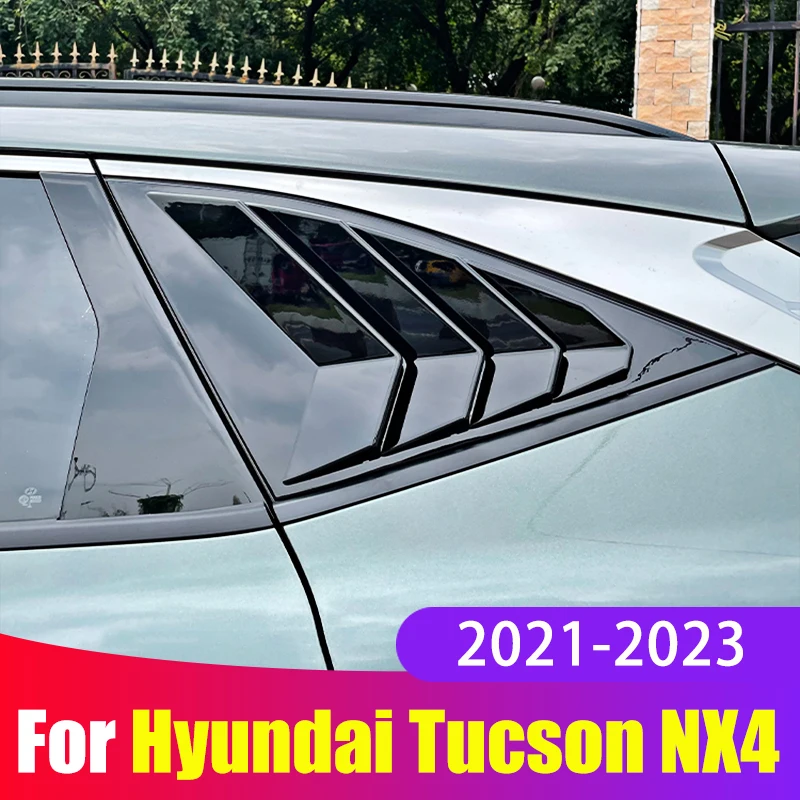 

2pcs Car Rear Window Louver Shutter Cover Trim For Hyundai Tucson NX4 2021 2022 Hybrid Window Louver Side Vent Trim Accessories