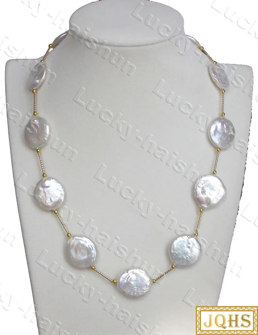 Ожерелье из натурального пресноводного жемчуга, 45 см, 20 мм