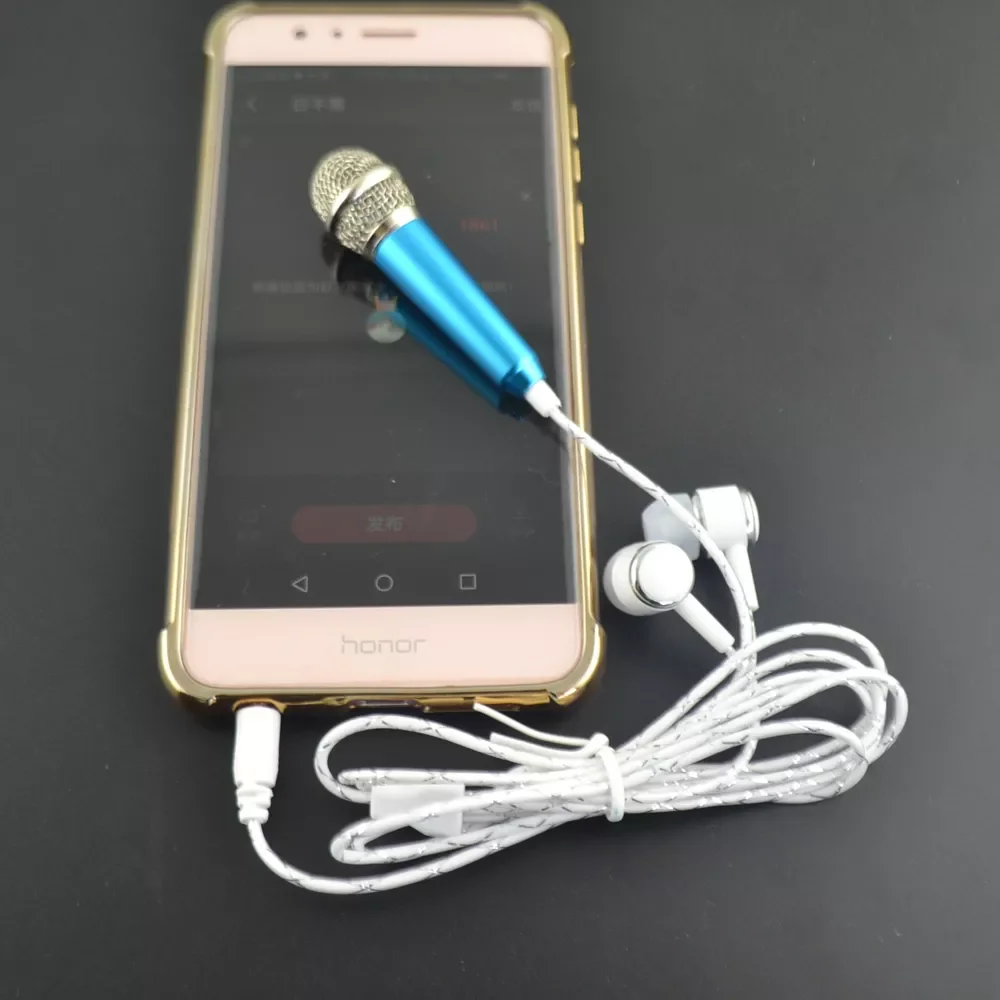 

K Song Mini Microphone earphone Universal KTV Karaoke Mobile Phone Computer Microphone headset Toy