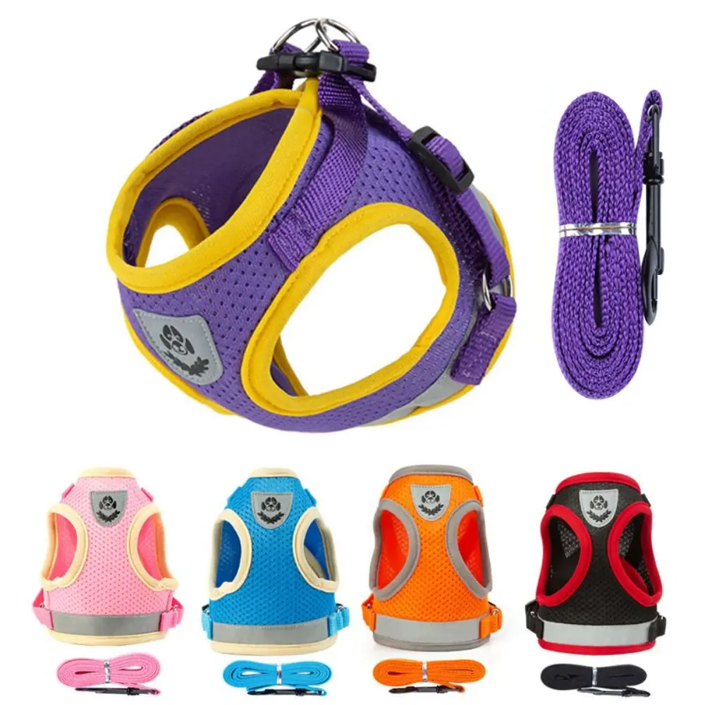 

Small Medium Chest Straps Breathable Pet Cat Puppy Harness Pet Dog Leash Mesh Vest Reflective