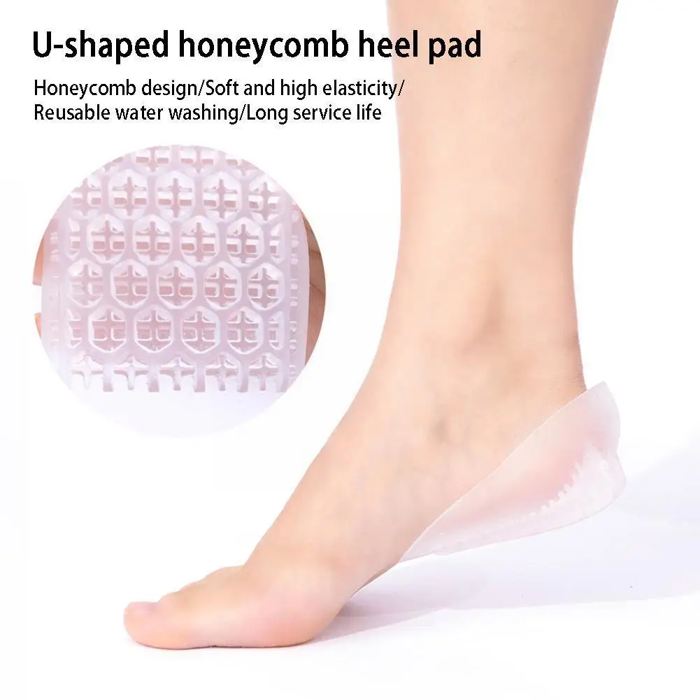 

1 Pair Heel Protector Silicone Gel Pads Relief Foot Antiwear Cushion High Stickers Pads Heels Half Shoe Protector X0M8