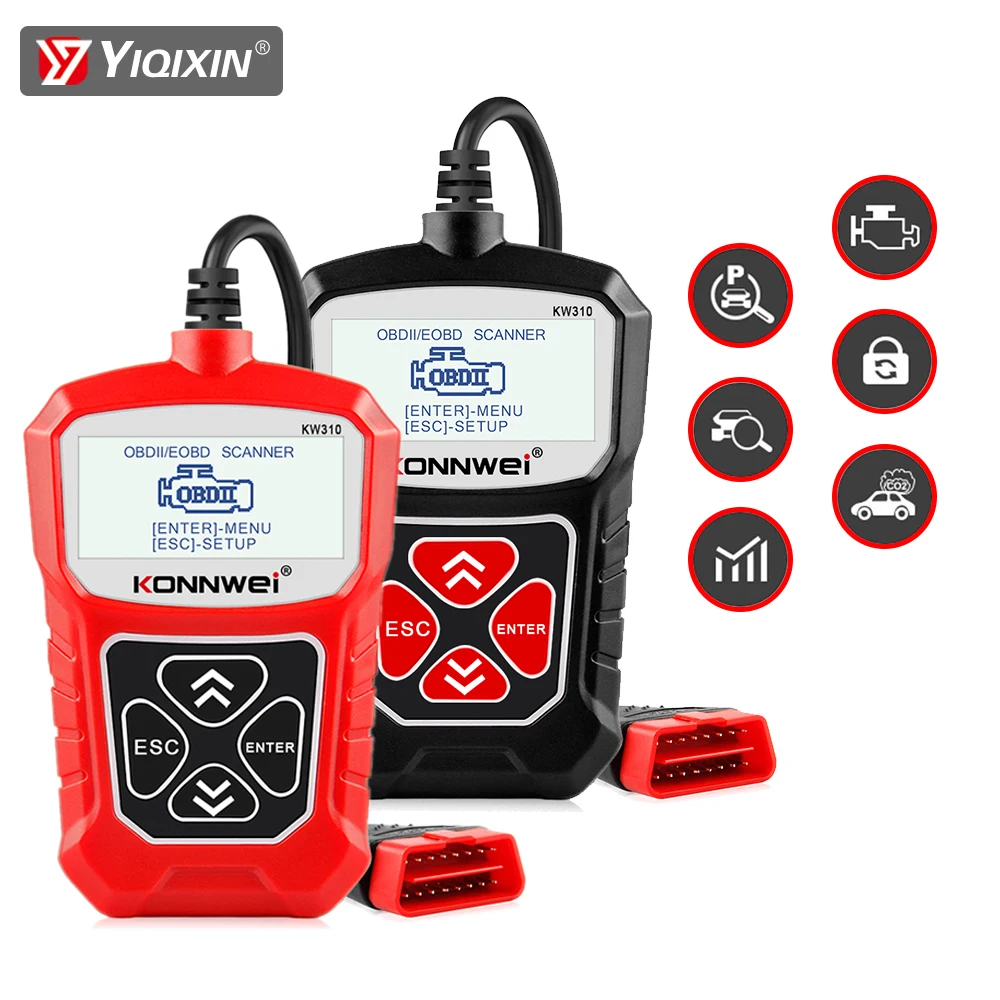 Фото KONNWEI KW310 OBD2 Автомобильный диагностический сканер Автомобильный считыватель кодов неисправностей Проверка лампы двигателя Сброс сервисных данных в прямом эфире Русский №1