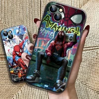 marvel spiderman for iphone 13 12 11 pro max 13 12 mini 5 5s 6 6s 7 8 plus x xr xs max phone case coque soft funda