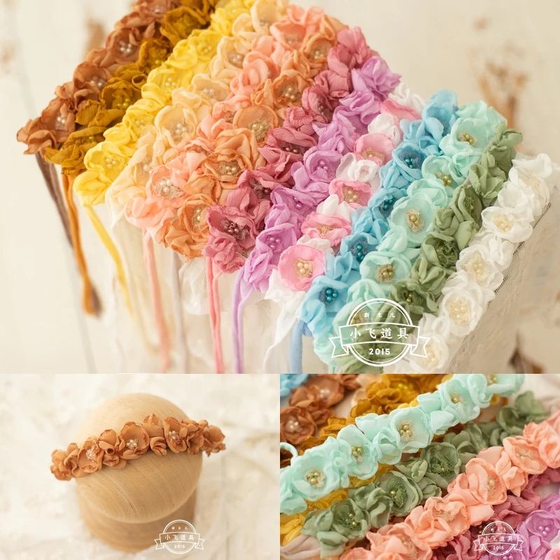 Dvotinst реквизит для фотосъемки новорожденных Для Маленьких Девочек Цветочная повязка на голову головной убор Красочные цветы головной убор для студийной фотосъемки реквизит для фотосъемки