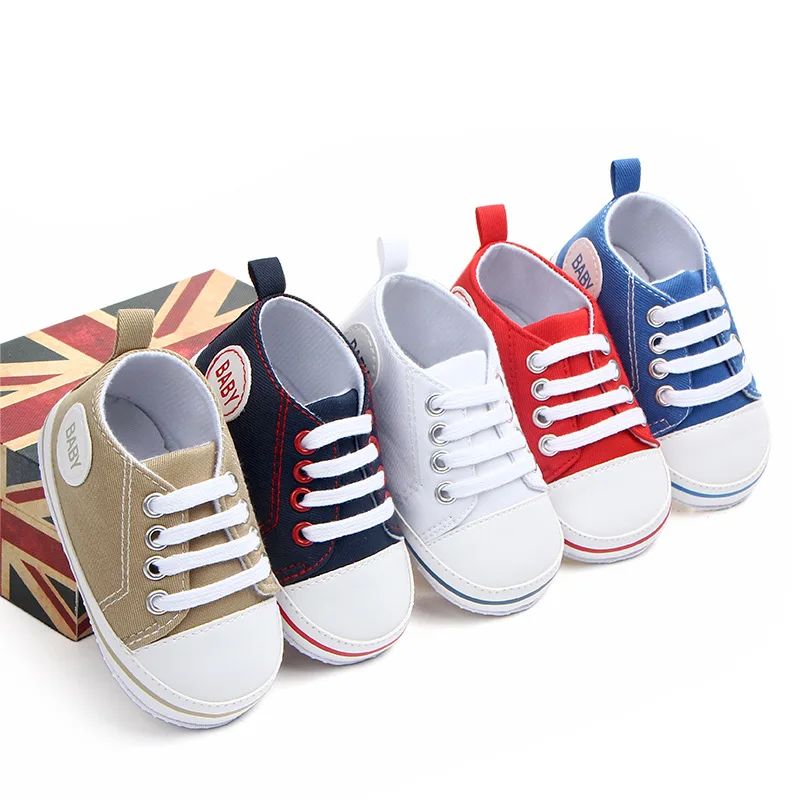 

Детские холщовые классические кроссовки для новорожденных, спортивная обувь для маленьких мальчиков и девочек, обувь для первых шагов, нескользящая обувь для малышей