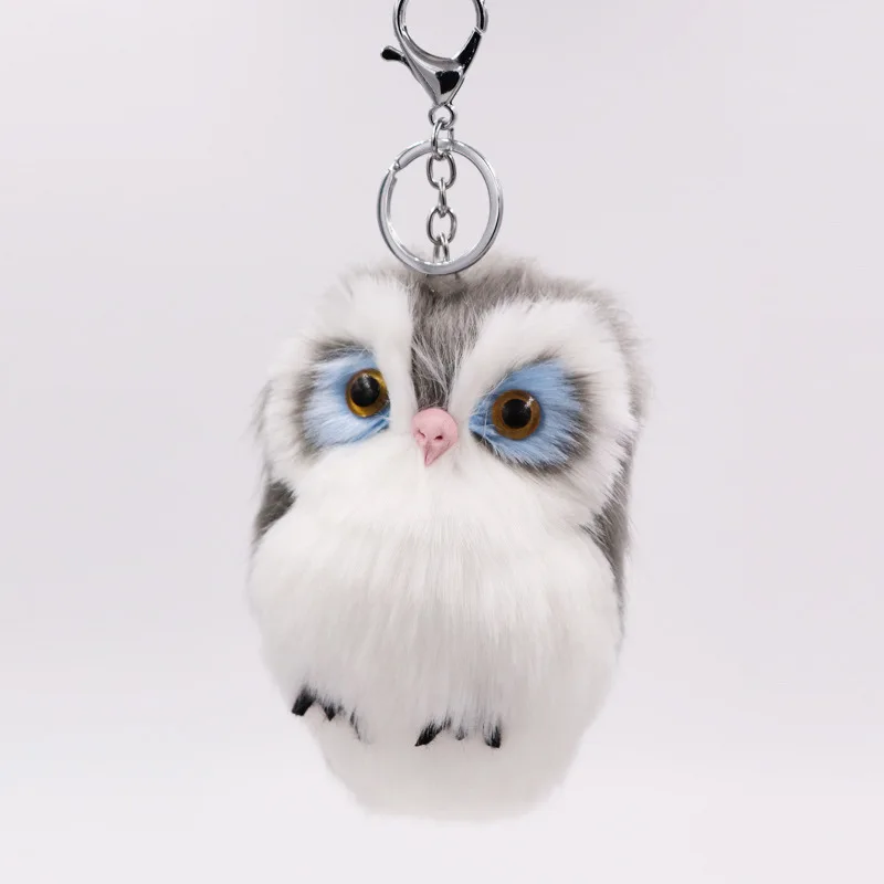 

15cm Plush Doll Keychain Imitation Rabbit Fur Owl Pendant Cute Animal Stuffed Toys Bag Car Accessories Dropshipping