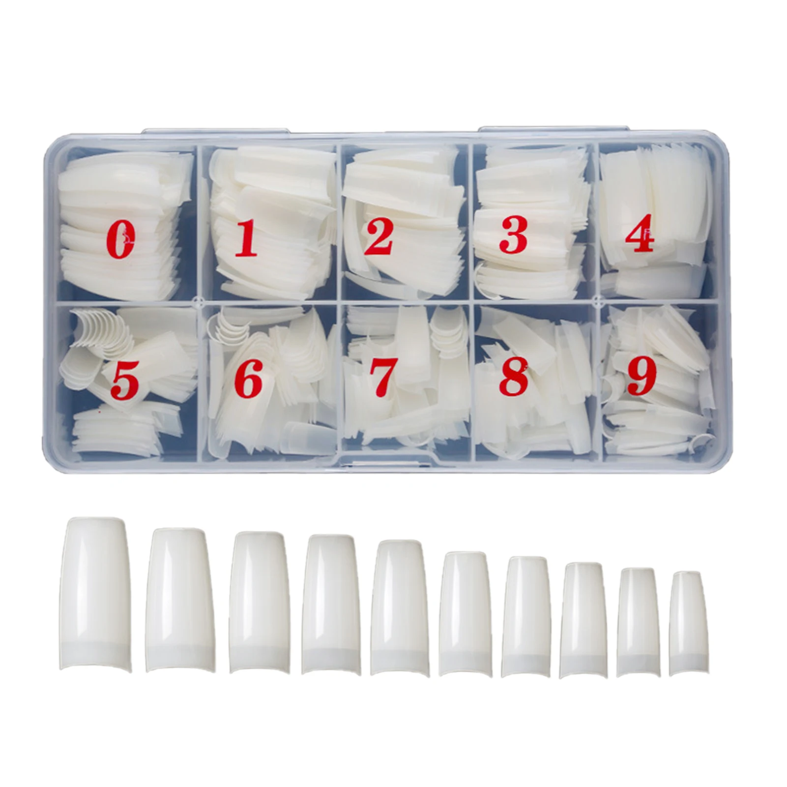 

500pcs Natural Art Nail Tip Salon Accessories Full Cover Professional Home With Box False Artificial French Style 10 Sizes Fake