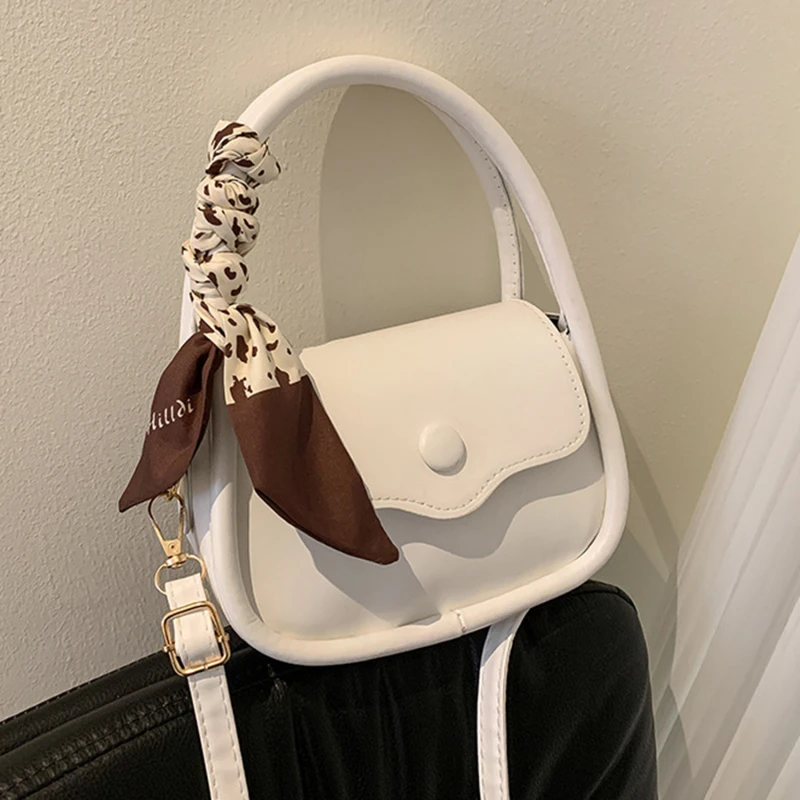 

PU Leather Bow-Knot Shoulder Bag Scarf Messenger Purse Bag Women Single Strap Crossbody Female Handbag Purse