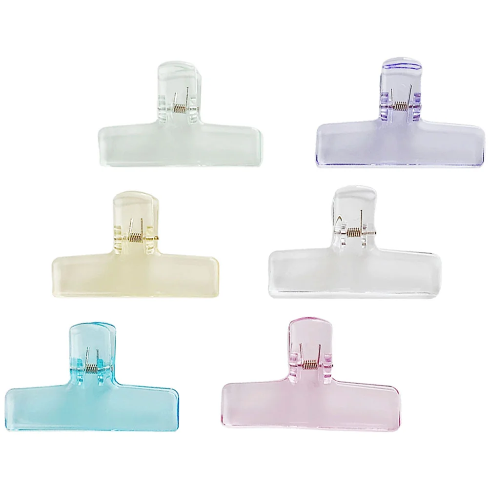 

6 Pcs Binder Clips Paper Large Portable Office File Storage Plastic Medium Student
