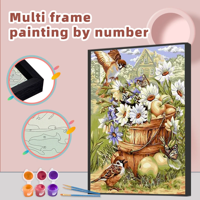 

CHENISTORY With Multi Aluminium Frame Kits Diy Painting By Numbers Scenery Oil Painting On Canvas Gift Decor Wall Picture Art