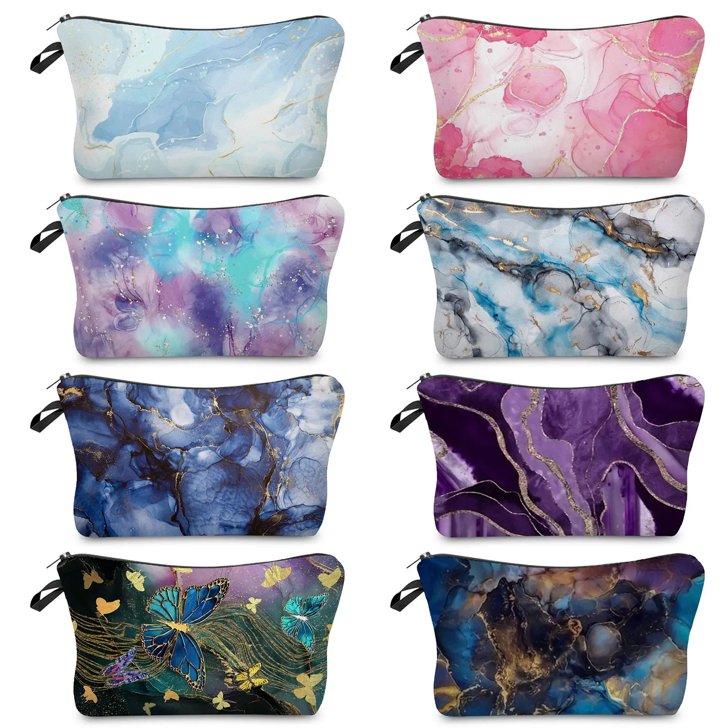

Size Practical Cosmetic Bags Makeup Bags Toiletry Bag Custom Colorful Line Pattern Printed Women Creativity Design Simple Travel