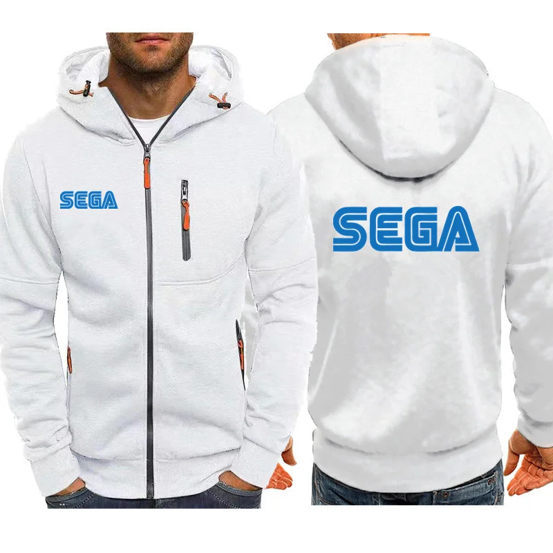 Новинка 2024 Повседневная рубашка Sega на молнии с капюшоном и несколькими карманами